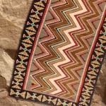 Navajos of the Four Corners area have been making Teec Nos Pos weavings since the early 1900s. This example features the brilliant colors and bold geometric designs that make this type a favorite. Measuring 93½ by 49 inches, it sold at mid-estimate at $2,530. Cowan’s Auctions Inc.