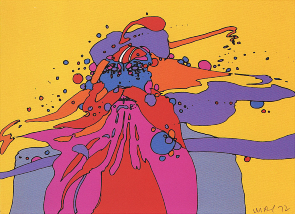 Peter Max, Knowledge Bliss Absolute, 1971, serigraph; image courtesy The Art of Peter Max, Abrams, New York.