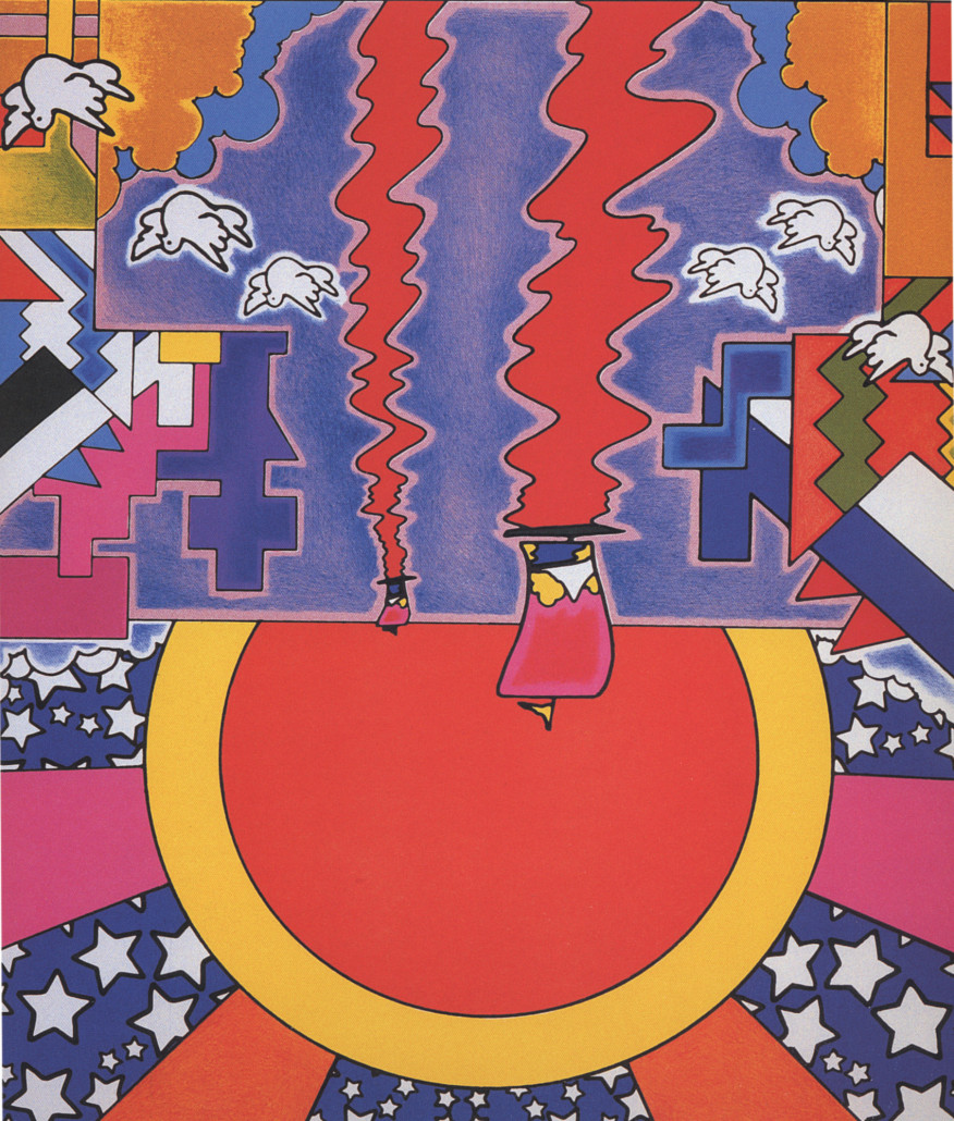 Peter Max, Sailing New Worlds, 1976, Lithograph; image courtesy The Art of Peter Max, Abrams, New York.