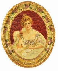 Large 1903 Coca-Cola tin serving tray, depicting Hilda Clark and in excellent condition (est. $20,000).  
