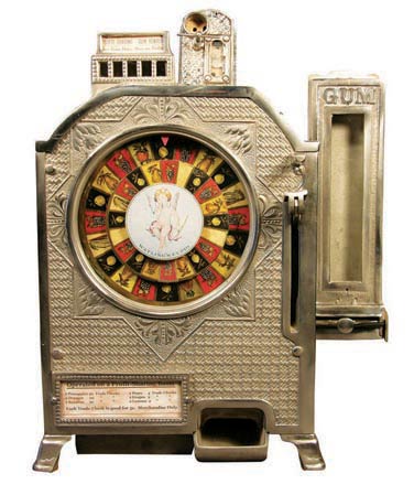 Very rare Watling Cupid coin-operated five-cent trade stimulator, with gum vendor (est. $40,000).  