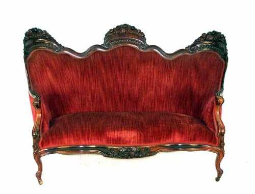 John Henry Belter rosewood laminated settee in the Henry Clay pattern, circa 1850 ($8,970).