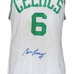 Mid-1960s Bill Russell Boston Celtics game-used and autographed home jersey