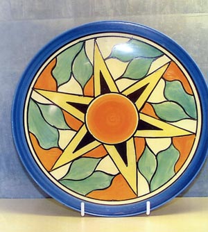 Geometric plate, 10 inches in diameter