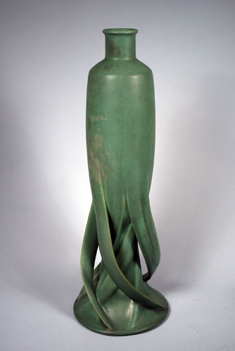 This extremely rare Teco vase by Frank Albert has a presale estimate of $40,000-$60,000.