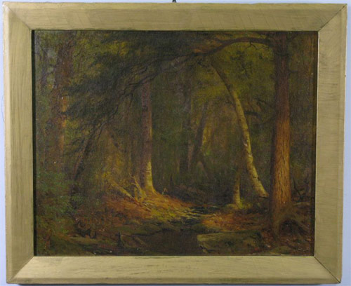 Nineteenth century New York artist Jervis McEntee painted this scene of a forest interior, which brought $12,650. 