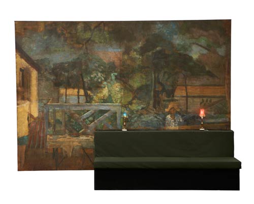 Michael Andrews's mural for the Colony Room drinking club in Soho, which realized £38,400 at Lyon & Turnbull in London. Image courtesy Lyon & Turnbull.