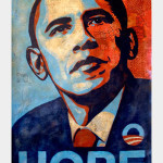 The original Shephard Fairey Obama poster, 4 x 6, on rag paper.