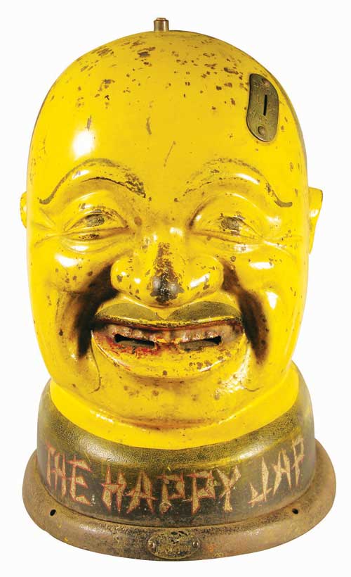The ethnic character on this gum vendor had reason to smile when the buyer paid $39,000 to own it. Image courtesy Showtime Auctions.
