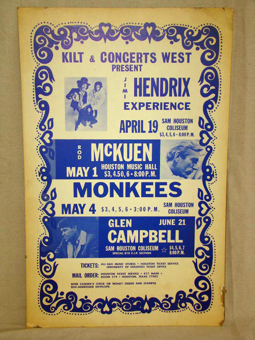 This rare concert poster from 1969 brought good vibrations and $5,750. Image courtesy Philip Weiss Auctions.