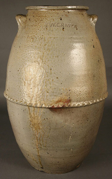 T. W. Craven turned this West Tennessee stoneware jar, which was recently included in a museum exhibit. It is estimated at $7,000-$8,000. Image courtesy Case Antiques.