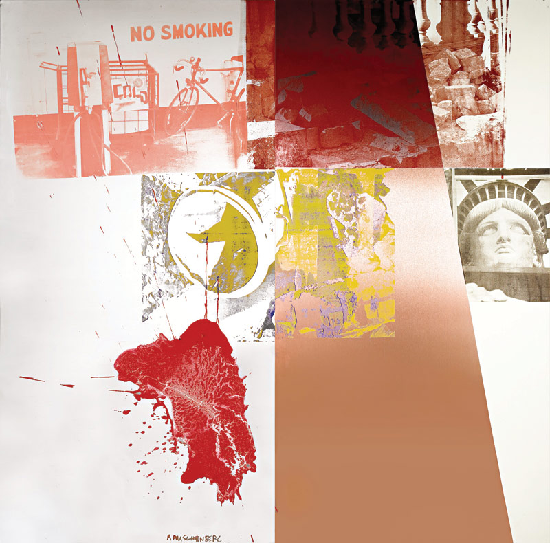 Robert Rauschenberg, Half Dime (Urban Bourbon) — This is one of the artist’s more inscrutable paintings from the late 1980s, though it clearly shows his ever-increasing subtlety with color, and mastery over the lines and movement of his work. It sold for $684,000 as part of Sotheby’s New York Contemporary Art Day, May 16, 2007. Image courtesy of Sotheby’s.