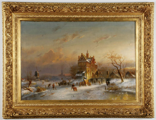 This 24 inch by 30 inch oil by Dutch artist Charles Henri Leickert (1818-1907) sold for $35,400 at Jackson's International sale of Dec. 2 in Cedar Falls, Iowa. Image courtesy Jackson's International.