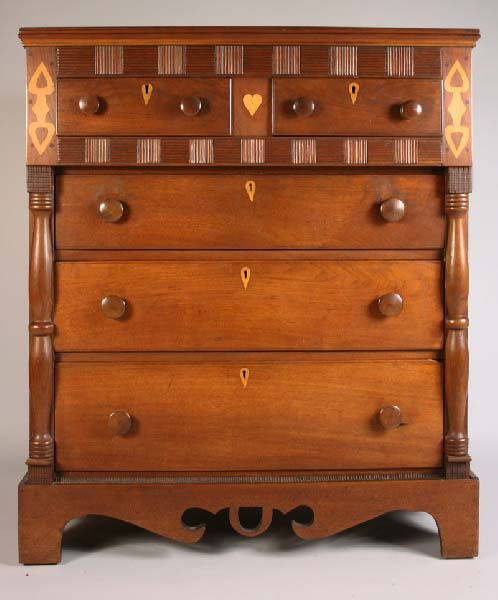 A folky East Tennessee chest of drawers finished at $5,850. Image courtesy Case Antiques Auction.