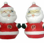 This 5-inch-tall Santa-shaped china salt and pepper set was imported by Holt-Howard in 1960. The Winking Santa set is worth $35 to collectors of Christmas memorabilia and those who seek pieces by the Holt-Howard company.