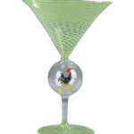 This champagne glass was sold by Garth's Auctions in Delaware, Ohio, for $40. It may be by a relatively unknown glassworks in Vienna in the 1920s or it may be by a similar, less important and newer company.