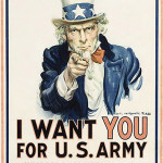 1917 Uncle Sam Recruiting Poster by James Montgomery Flagg (American, 1877-1960), sold for $3500 on June 21, 2008, by Cowan's Auctions Inc. Image courtesy Cowan's Auctions and LiveAuctioneers.com Archive.