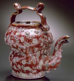 George Ohr teapot, Gift of Robert A. Ellison Jr. to the Metropolitan Museum of Art. Image courtesy Metropolitan Museum of Art. 