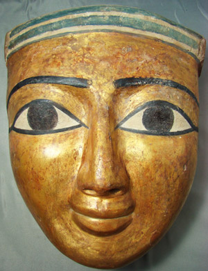 One of the top lots in Malter Galleries' auction Feb. 15 is this Egyptian wood mask from 664-525 B.C. It is estimated at $6,000- $8,500. Image courtesy of Malter Galleries Inc.
