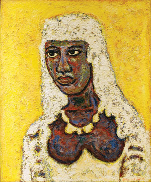 Beauford Delaney, Untitled (Woman), 1964-65, oil on canvas, 25x21 inches. Image courtesy Bill Hodges Gallery.