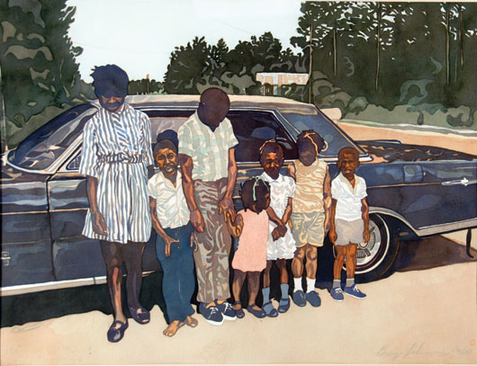 Gregory Johnson, 'My Daddy's Car,' watercolor, 2006, 23x30 inches. Image courtesy NCA Gallery.