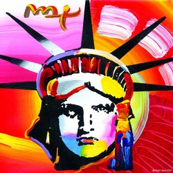 Liberty Head by Peter Max. Copyright Peter Max. Image courtesy of the William J. Clinton Presidential Center.