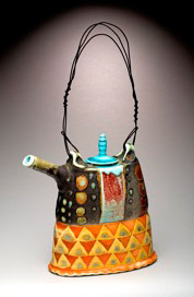 Ceramic and metal teapot by Mark Knott of Suwanee, Ga. Image courtesy American Craft Council.