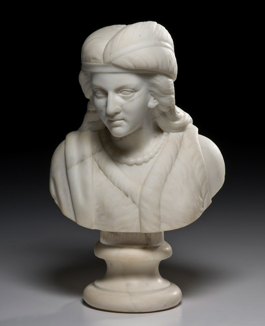 Bust of Minnehaha by Edmonia Lewis, $52,875. Image courtesy Cowan's Auctions.