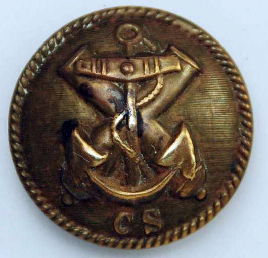 The back of this Confederate Navy button is marked ‘Courtney & Tennent Charleston, S.C.' Image courtesy of Bella Button Auctions.