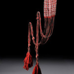 Creek or Seminole finger-woven shoulder sash, circa 1840s-50s, total length 118 inches. Image courtesy Cowan Auctions.