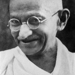 Mohandas Karamchand Gandhi. Public domain image via Wikipedia.