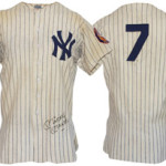 Earliest known Mickey Mantle game-used New York Yankees home jersey, 1952. Image courtesy Grey Flannel Auctions.