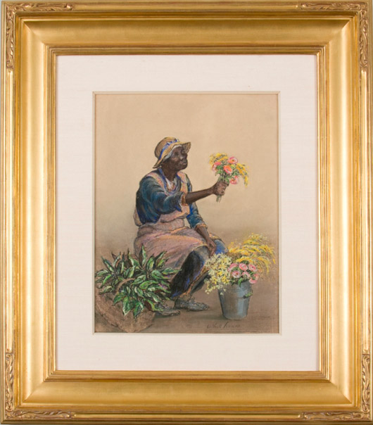 Original pastel on silk work by Elizabeth O'Neill Verner (S.C., 1883-1979) titled Mary ($28,750). Image courtesy Leland Little.