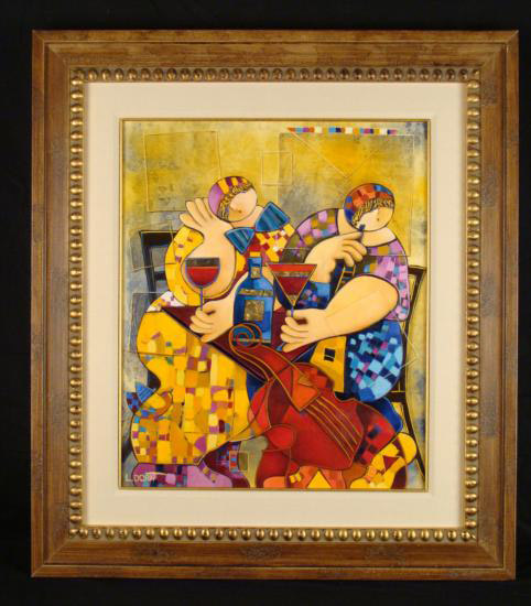 Painted in 2006, 'Cocktail Party' by Dorit Levi carries an $8,000-$11,000 estimate. Image courtesy Universal Live.