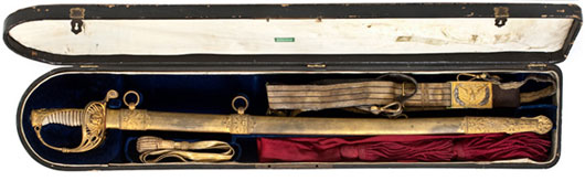 Presentation sword of Colonel Thomas H. Ruger, 3rd Wisconsin. Image courtesy Cowan's Auctions. 