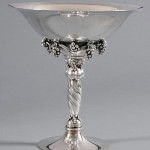 Georg Jensen designed this sterling compote that stands 10 inches tall. Image courtesy Skinner Inc.