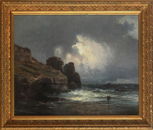 Night Seascape by Alexei Petrovich Bogolubov (Russian, 1824-1896), $12,330. Image courtesy Aberdeen Auction Galleries.