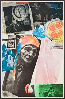 Homage to Frederick Kiesler by Robert Rauschenberg, 1966, lithograph, estimate $1,500-$2,500. Courtesy MOCA.