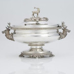 New York City silver manufacturer Wood & Hughes crafted this coin silver game tureen in the mid-1800s. It sold for $10,000 at Cowan's Auctions in October 2007. Image courtesy Cowan's Auctions Inc.