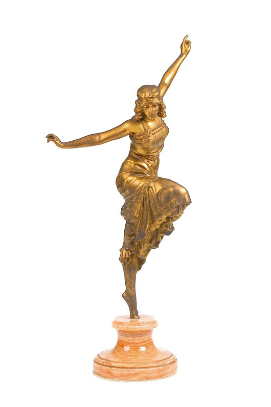 Auktionshaus Dr. Fisher will sell as the gold-clad bronze sculpture 'Russian Dancer' by Paul Philippe on May 9. Image courtesy Auktionshaus Dr. Fisher.