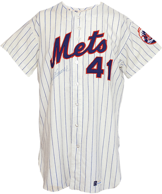 Tom Seaver's 1971 New York Mets game-used and autographed home flannel uniform finished in the top five with a closing bid of $41,434.80.