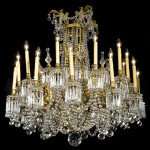 The drip pans on this Louis XV-style chandelier are marked 'Baccarat.' Image courtesy Dallas Auction Gallery.