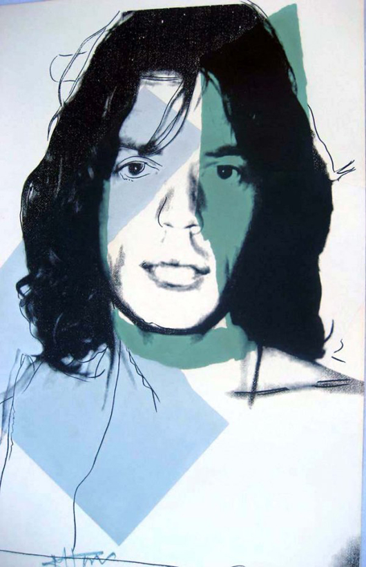 An Andy Warhol screenprint of Mick Jagger is expected to reach $30,000-$35,000. Image courtesy Ro Gallery.