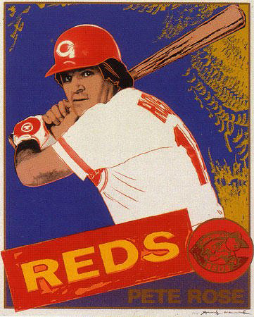 Warhol's screenprint 'Pete Rose' should be a heavy hitter at Sunday's auction. Image courtesy Wittlin & Serfer Auctioneers.
