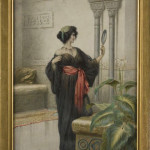 Watercolor by the Italian painter Giuseppe Aureli (1858-1929). Image courtesy Leland Little Auction & Estates Sales Ltd.