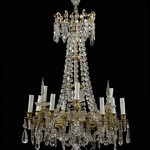 Large French gilt-brass and cut-glass 12-light chandelier, first quarter 20th century, in the Louis XVI style, estimate $4,000-$7,000 in New Orleans Auction Galleries’ June 6, 2009 sale. Image courtesy LiveAuctioneers.com and New Orleans Auction Galleries.