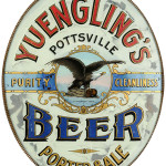 Pre-1900 reverse-on-glass oval corner sign advertising Yuengling's brewery of Pottsville, Pennsylvania. Sold through LiveAuctioneers.com for $6,600.
