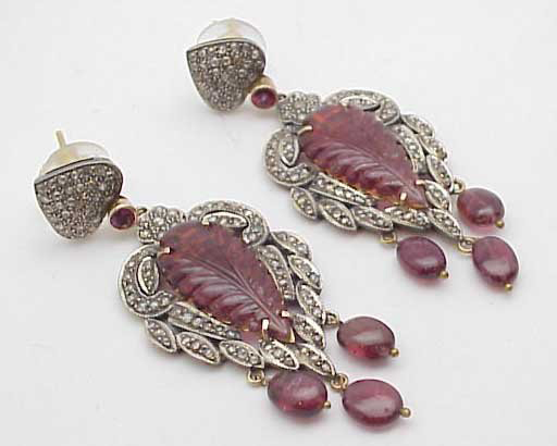 Antique jewelry will include these Victorian earrings of gold, tourmaline and diamonds. They have a $17,600-$18,600 estimate. Image courtesy Gulfcoast Coin & Jewelry.