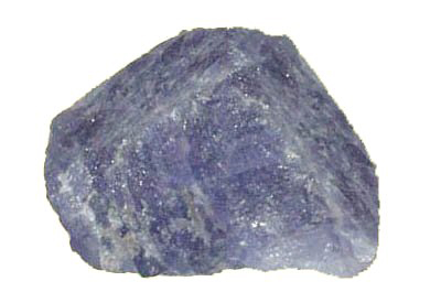 Rough sample of Tanzanite. Image courtesy Wikimedia Commons.