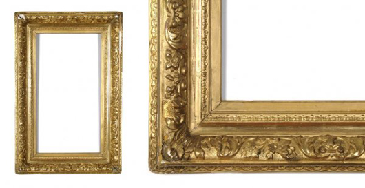 Some surface loss can be observed on this American-made frame from the 1880s. Prospective bidders are advised to contact the auctioneer for condition reports. Image courtesy Leslie Hindman Auctioneers.